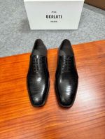 Berluti Black calfskin Leather Shoes-Berluti Man Business Leather Shoes